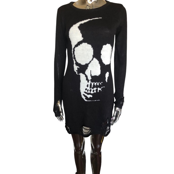 Hot Topic Skull Pattern Shirt Dress - Small Size - Picture 1 of 3